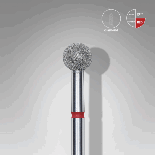 Forêt à ongles diamanté « Boule » Rouge, diamètre de la tête 5mm