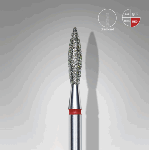 Foret diamanté « Flamme », Rouge, diamètre tête 2.3mm, partie active 10mm