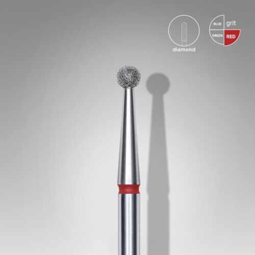 Foret à ongles diamanté « Boule » Rouge, diamètre de la tête 2.5mm